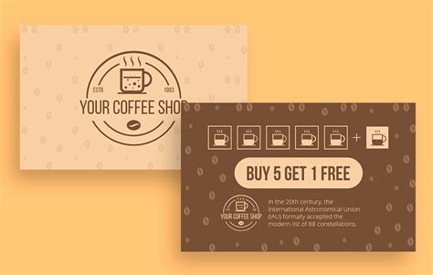 Design free Minimalist Coffee Shop Loyalty Card template