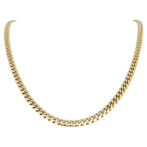 Karat Yellow Gold Solid Heavy Miami Cuban Link Chain Necklace For