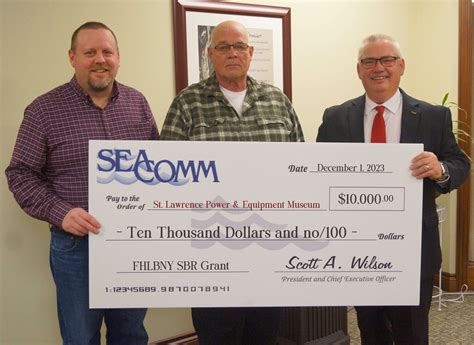 SeaComm Donates 10 000 To St Lawrence Power Equipment Museum