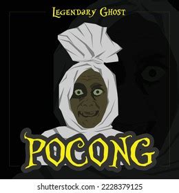 pocong legendary ghost indonesia  represents stock vector royalty