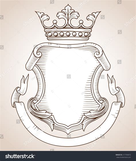 Coat Arms Handdrawn Highly Detailed Coat Stock Vector 217706872 Shutterstock