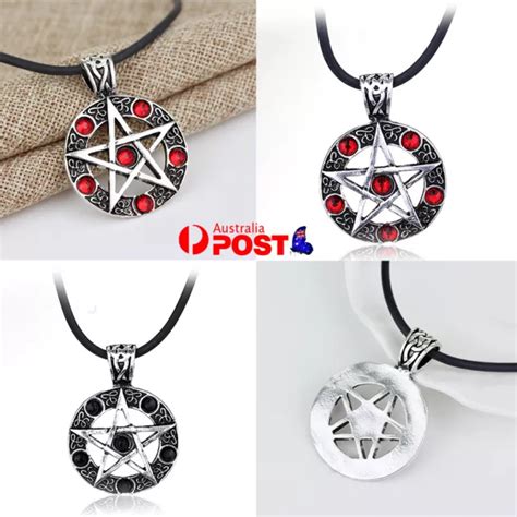 CRYSTAL PENTAGRAM WITCH Wicca Pagan Magical Pendant Necklace Witchcraft