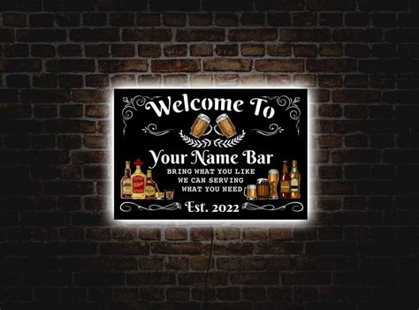 Personalized Bar Sign Custom Bar Sign Led Vintage Bar Sign Etsy