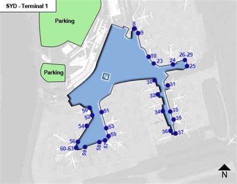 Sydney Kingsford Smith Airport Syd Terminal 1 Map