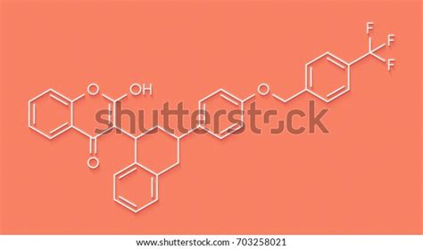 Flocoumafen Rodenticide Molecule Vitamin K Antagonist Ilustración De