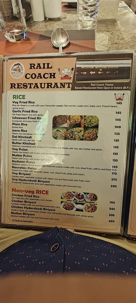 Menu At Rail Coach Restaurant Indore