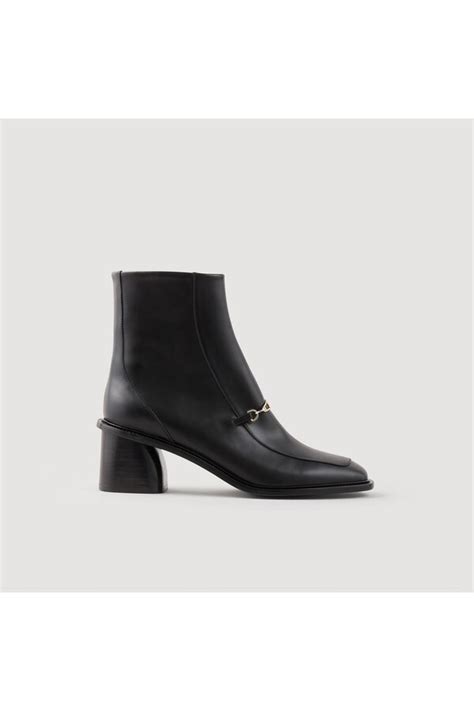 Sandro Leather Ankle Boots Black Editorialist
