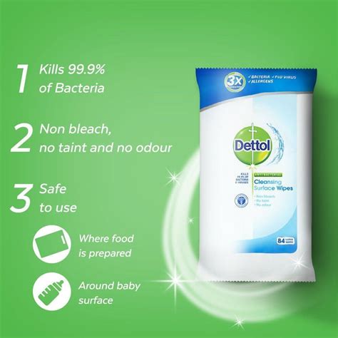 Dettol Antibacterial Surface Cleaning Wipes 84 Count Pack 1 Pack