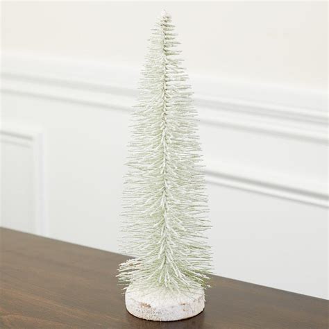 Flocked Snowy White Bottle Brush Tree Christmas Miniatures