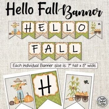 Hello Fall Banner - Fall Leaves - Fall Banner - Bulletin Board | TPT