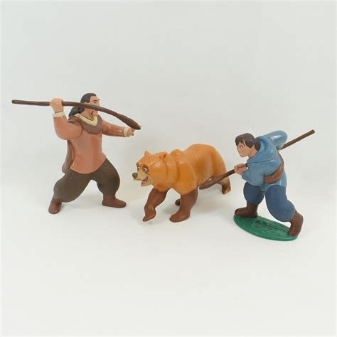 Ensemble De 3 Figurines Frére Des Ours Disney Kenai Denahi Et Sitka