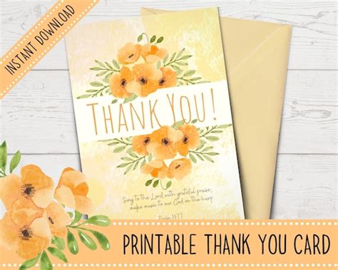 Printable Thank You Card Christian Thank You Card - Etsy