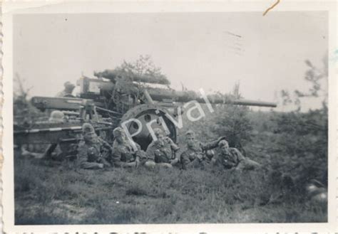 Foto Wk Ii Wehrmacht Soldaten Schweres Gesch Tz Tarn Stellung K Ebay