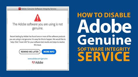 How To Disable Adobe Genuine Software Integrity Service 100 Work