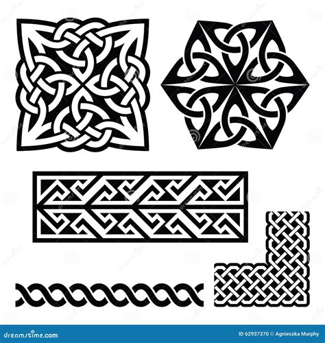 Celtic Irish And Scottish Patterns Knots Braids Key Patterns Stock Illustration Image