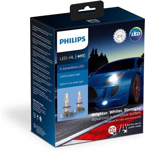 Amazon Philips 自動車照明 X Tremeultinon Led 車用ヘッドライトバルブ H11 5800k 2個