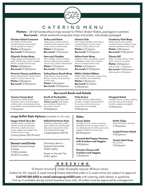 Event Catering Menu - Miss Lucille's Cafe