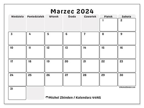 Kalendarz Marzec 2024 Druk Image To U