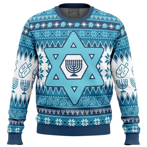 Animedwarf Hanukkah Ugly Christmas Sweater Animedwarf