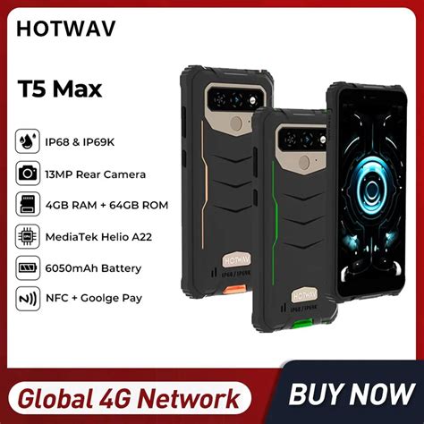 HOTWAV T5 Max Rugged Smartphones 6 0Inch Screen Quad Core 4GB 64GB