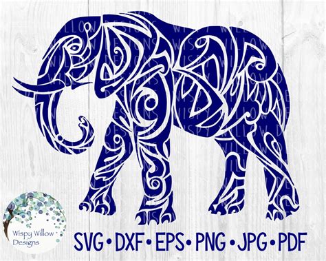 Tribal Elephant Svg Dxf Png Eps Boho Elephants African