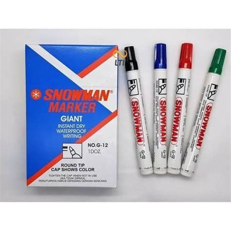 Jual Spidol Snowman Permanent Marker G12 Hitam Jakarta Utara