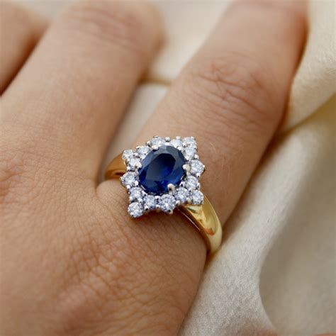 Marquise Sapphire Diamond Cluster Ring Chique To Antique Jewellery