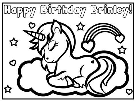 Free Printable Unicorn Birthday Coloring Pages Stealthholf