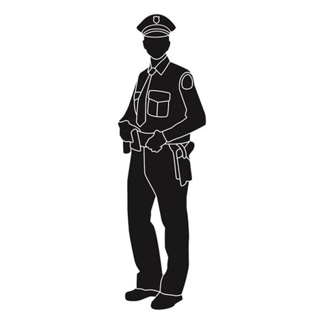 Police Holding Belt Silhouette Transparent Png And Svg Vector File