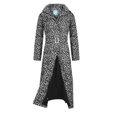 Regenjas Happy Rainy Days Long Raincoat Bernice Cheetah Black Off White