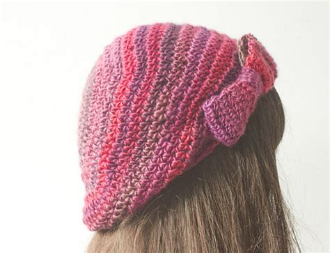 Ravelry Beret With Bow Crochet Pattern Pattern By Judy Stalus