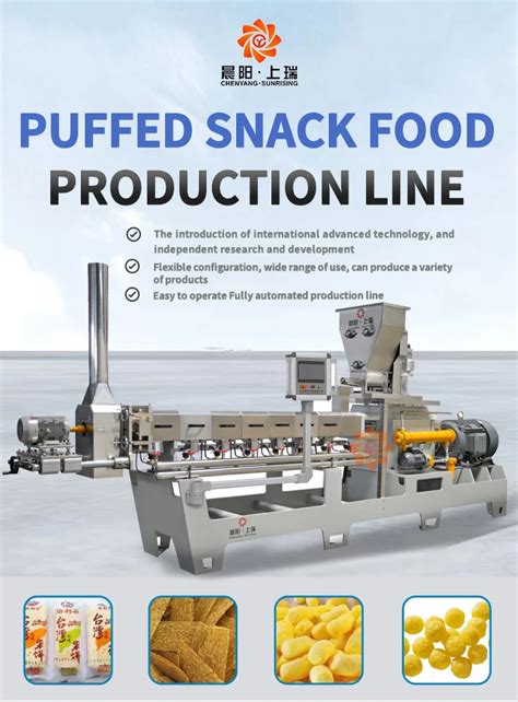 Puffed Corn Sticks Food Production Line Machine Core Filling Snacks