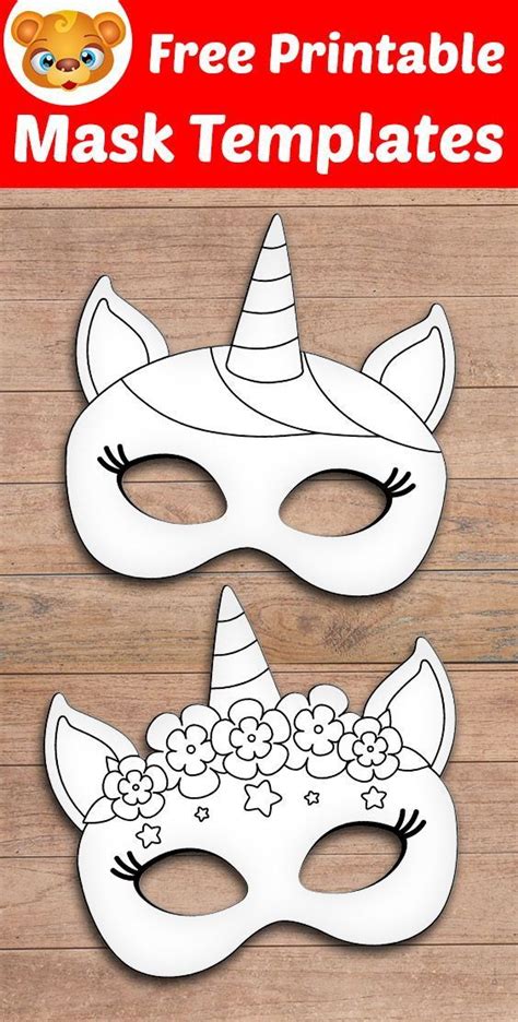 Printable Unicorn Mask Printable Unicorn Mask Template Printable