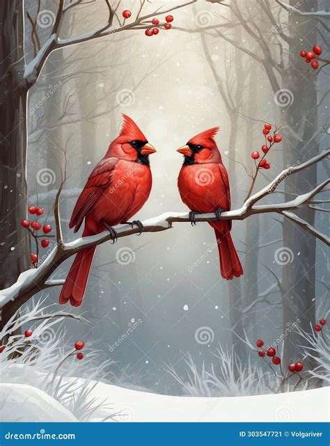 red cardinal birds set cute flying northern cardinal songbirds