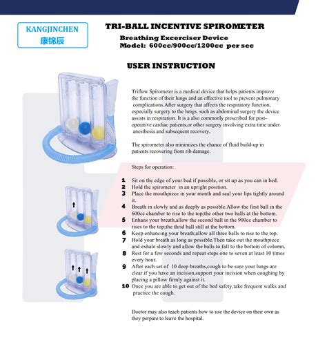 Custom Cheeapest Medical 3 Balls Spirometer Breathing Trainer 600ml