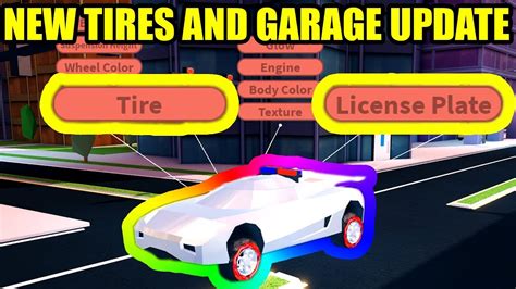 Full Guide New Tires And Garage Update Is Here Roblox Jailbreak New Update Youtube