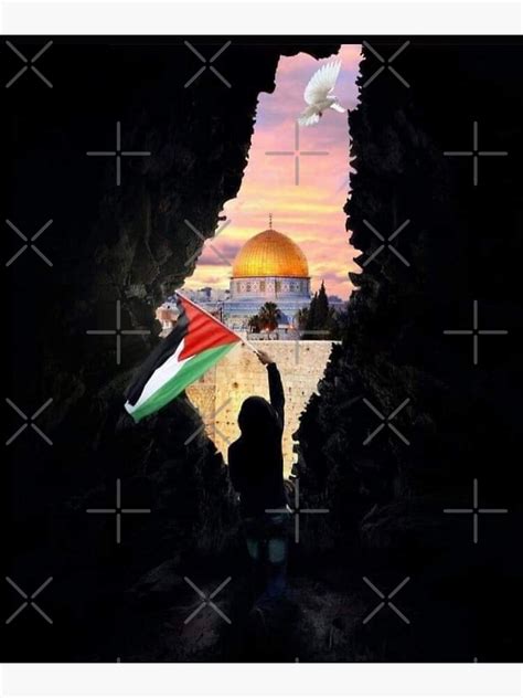 Palestinian Map Boy Hold Palestine Flag Jerusalem Peace Premium Matte ...