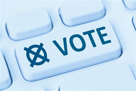 Voto online eleição de botão de votação internet escolha de computador