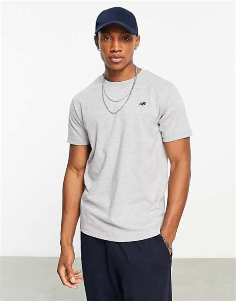 New Balance Small Logo T Shirt In Grey Asos