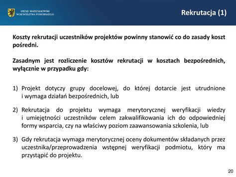 Zasady Kwalifikowalno Ci Wydatk W Projektu W Ramach Poddzia Ania Ppt