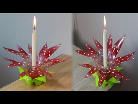 How To Make Flower Candle Light Stand With Waste Plastic Bottles Best