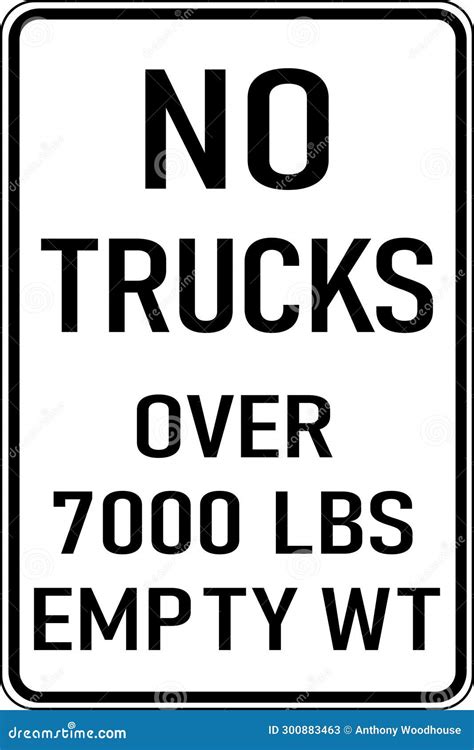 Vector Graphic Of A Black No Trucks Over 7000 Lbs Mutcd Highway Sign