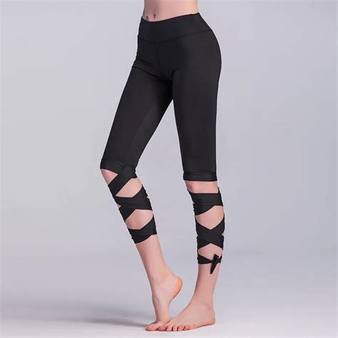 Nodelay Women Ballerina Yoga Pants Cross Bandage Sport Leggings High Waist Fitness Yoga Pants