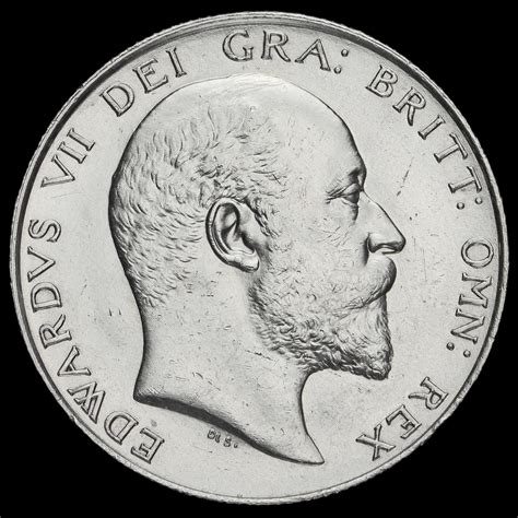 Edward Vii Silver Half Crown A Unc