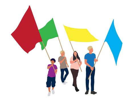 People Holding National Flag On Illustration Graphic Vector 5240238