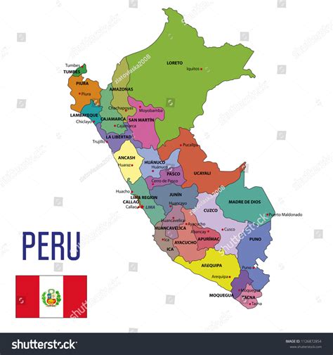 Vector Highly Detailed Political Map Peru Stock Vector Royalty Free 1126872854 Shutterstock