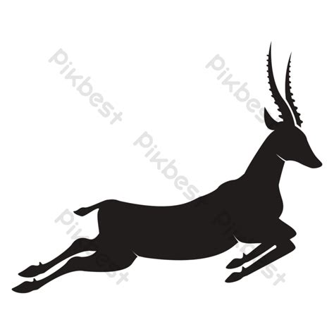 Running Gazelle Silhouette Icon Illustrations PNG Images | PSD Free ...