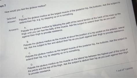 Solved How would you test the gluteus medius? Selected | Chegg.com