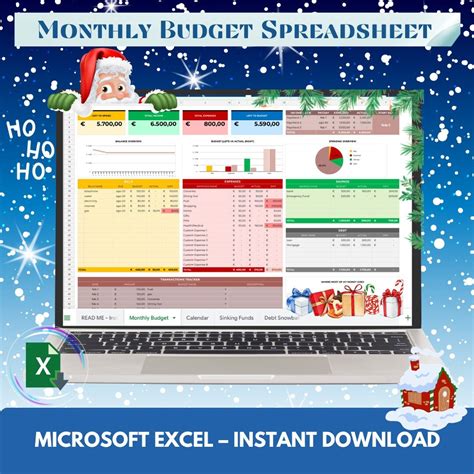 Excel Monthly Budget Template, Budget Tracker, Savings Tracker, Budget ...