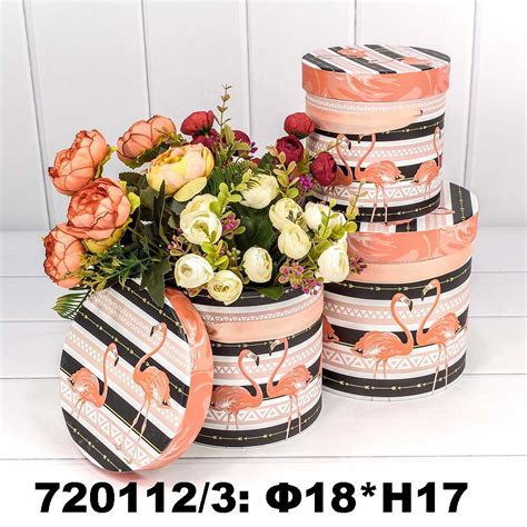 Шкатулки бумажная картонные круглые набор (3 в 1) 720112/3-47. Шкатулки ...